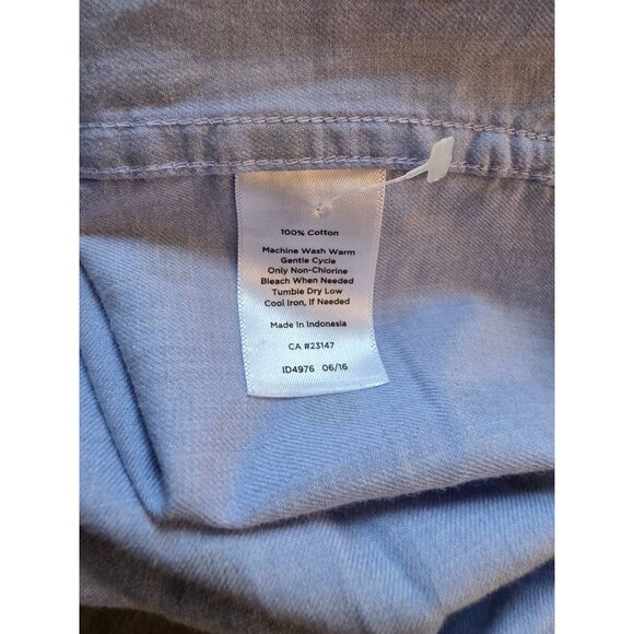 Talbots Womens Blue Polka Dot Button-Up Shirt M 100% Cotton - Picture 6 of 8